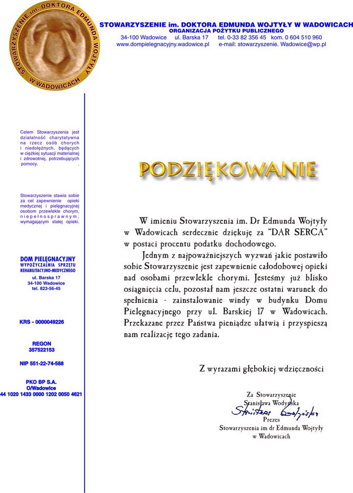 podziękowanie